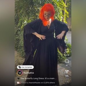 ISO Trashy Diva Butterfly Long Dress in Black size 22